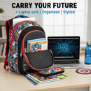 Marvel Captain America Blue & Black Backpack – Large Capacity Laptop Daypack with Padded Adjustable Shoulder Straps