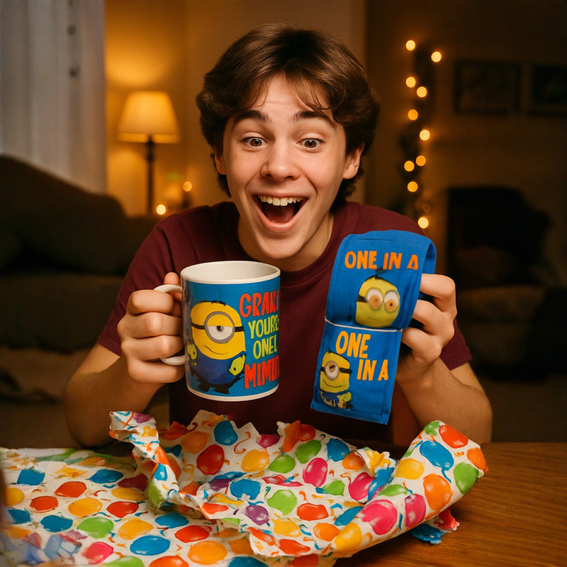 Despicable Minions Grandpa Mug &amp; Sock Gift Set-Cozy Stockings &amp; Coffee Cup-Gift for Kids