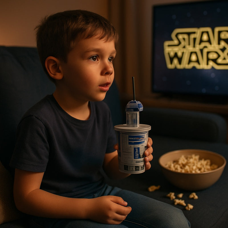 Star Wars R2-D2 Droid Robot Cup Tumbler with Straw & Lid