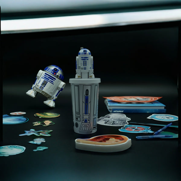Star Wars R2-D2 Droid Robot Cup Tumbler with Straw & Lid