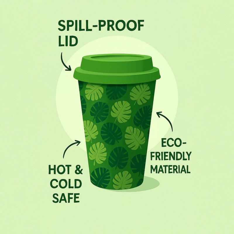 Reusable Eco-Friendly Green Coffee Travel Mug | Hot & Cold Safe Cup