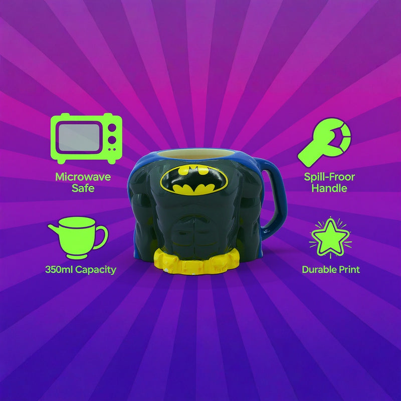 DC Comics 3D Batman Muscle Mug – 20oz Ceramic Drinkware Cup-Birthday Gift