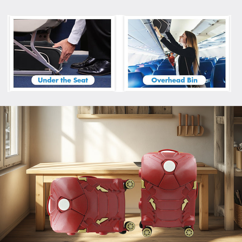 Iron Man Cabin Case Carry On Luggage with LED Light| Cabin Approved Bag.