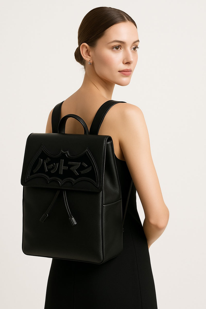 Batman Comic Fashion Backpack–School Rucksack with Drawstring Magnetic Flap Closure-Padded