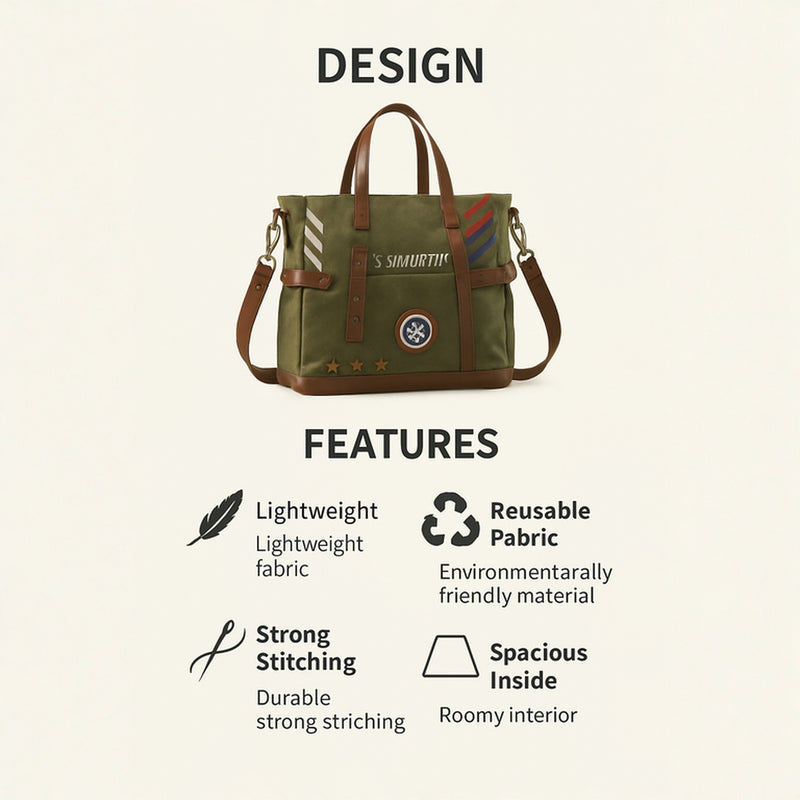 Marvel Vintage Military Messenger Bag – olive-green Rugged Canvas Satchel Briefcase