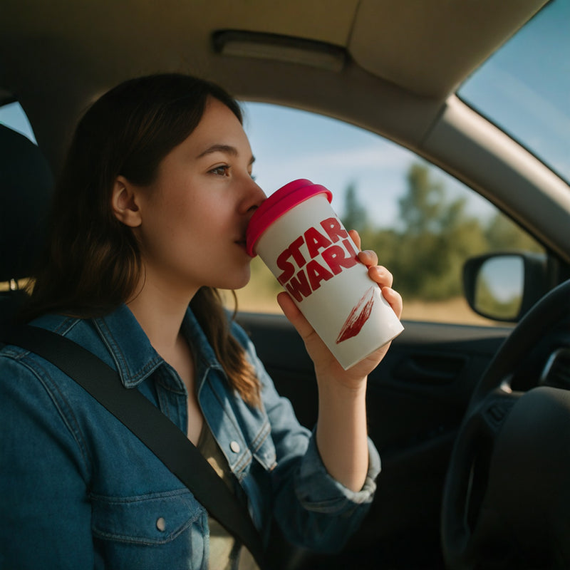 Star Wars Reusable Coffee Cup with Lid – 16oz Travel Mug for Hot & Cold Drinks