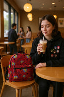 Harry Potter Magical Backpack-Red Adjustable Padded Straps, Front Zippered Pocket & 12L capacity-Gift