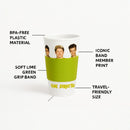 One Direction Travel Cup with Band Member Print – BPA-Free Plastic Tumbler with Lime Grip Band