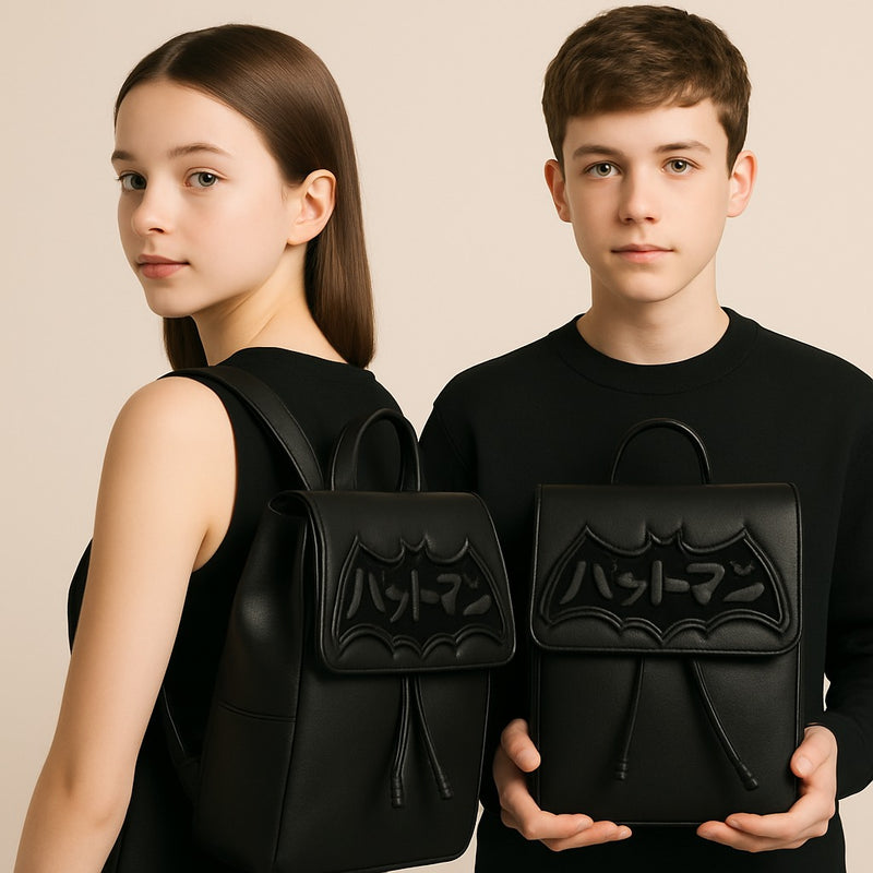 Batman Comic Fashion Backpack–School Rucksack with Drawstring Magnetic Flap Closure-Padded