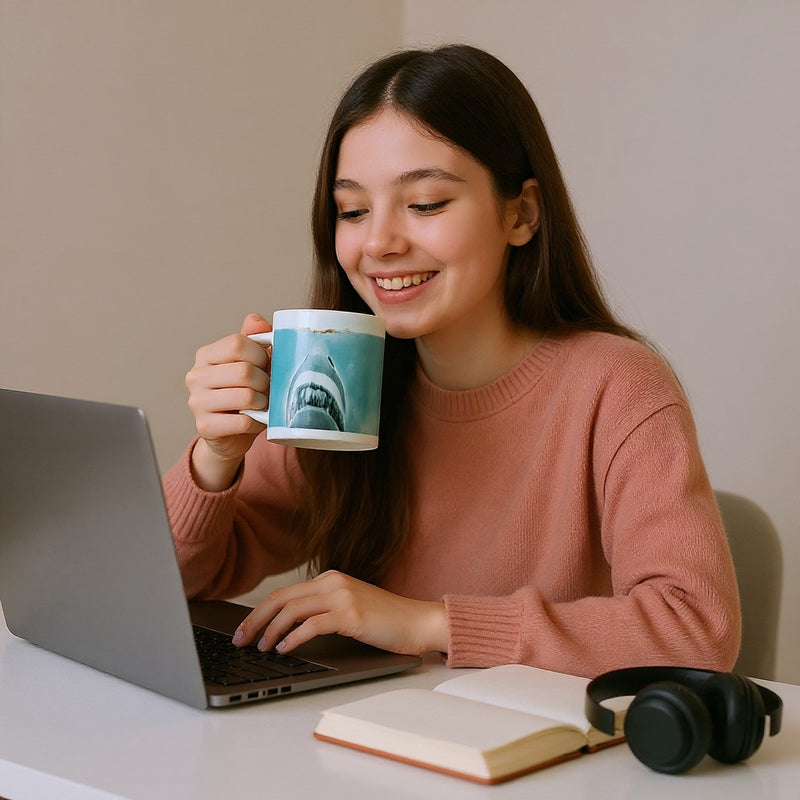 Jaws Shark Attack Coffee Mug Gift | Microwave &amp; Dishwasher Safe