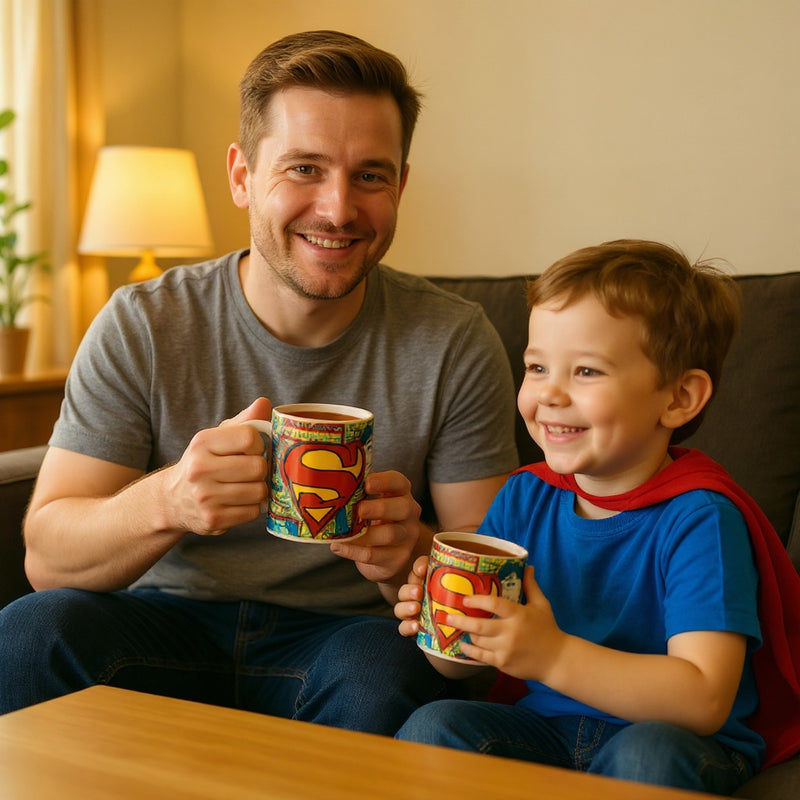 Superman Dad Cup-Heroic Coffee Mug | Super Dad Ceramic Cup from Son or Daughter