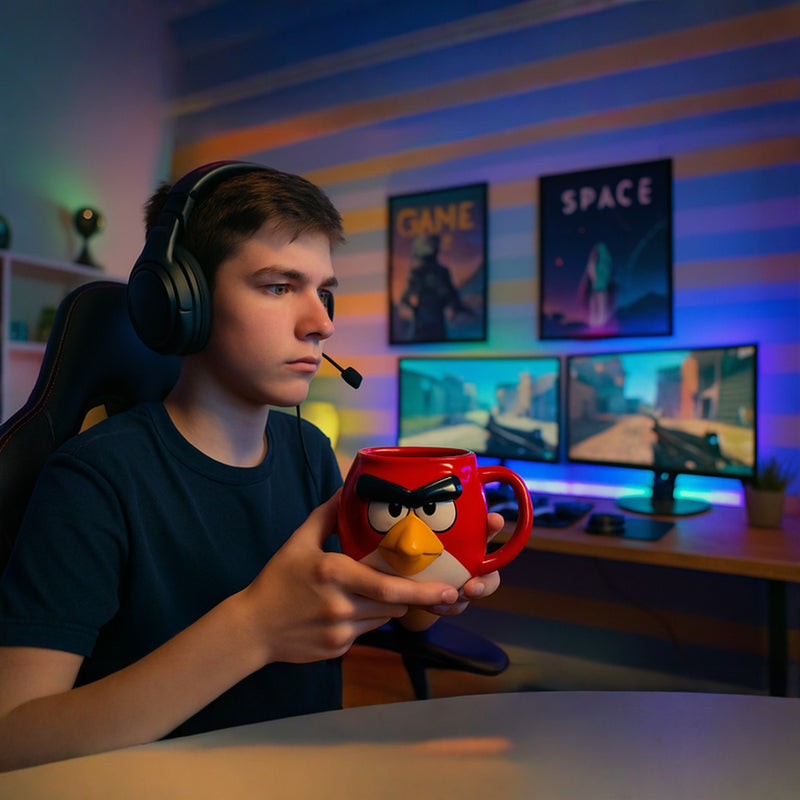 Angry Birds Red Character Mug – 3D Sculpted Coffee Cup for Kids Gamers