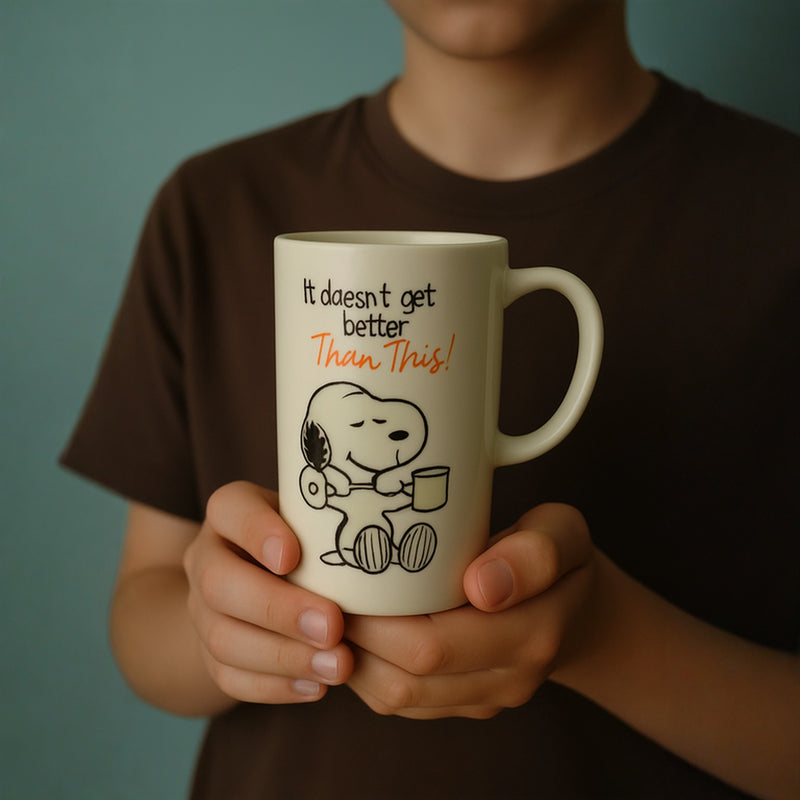 Snoopy Coffee Mug “It Doesn’t Get Better Than This!” | 12oz Funny Cute Ceramic Tea Cup