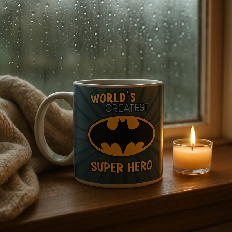DC Comics Batman Coffee Mug –World’s Superhero 11oz Ceramic Tea Cup | Gift for Men Boys Kids | for Office & Home | Microwave & Dishwasher Safe