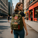 Marvel Captain America Vintage Military Army Zip-Top Canvas Backpack