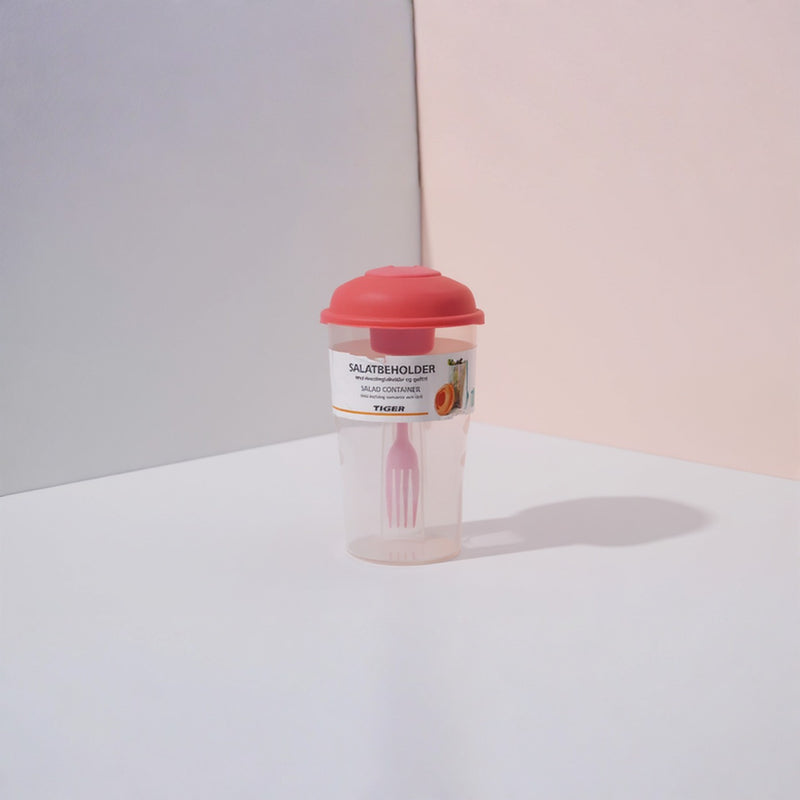 Portable Salat Beholder with Pink Fork &amp; Lid | BPA-Free Plastic Salad Container for Work Gym Travel Meal Prep&nbsp;