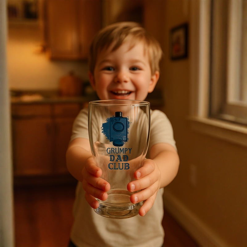 Funny Beer Club Pint Glass– Father’s Day Gift  for Grumpy Dads – Beer Glass for Dad