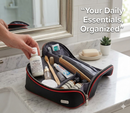 Genuine Fila Black Pyramid Pouch| Cosmetic Toiletries Makeup Medicine Bag with Secure Zipper