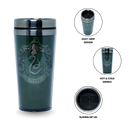 Slytherin Travel Tumbler | Green 24oz Stainless Steel Insulated with Leakproof Lid | Gift for Harry Potter Fans