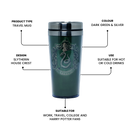 Slytherin Travel Tumbler | Green 24oz Stainless Steel Insulated with Leakproof Lid | Gift for Harry Potter Fans