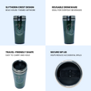 Slytherin Travel Tumbler | Green 24oz Stainless Steel Insulated with Leakproof Lid | Gift for Harry Potter Fans
