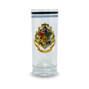 Harry Potter Hogwarts Clear Glass–Crest with Latin Motto & Black Rim Accent | Limited Edition Gift