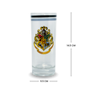 Harry Potter Hogwarts Clear Glass–Crest with Latin Motto & Black Rim Accent | Limited Edition Gift