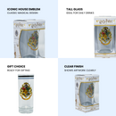 Harry Potter Hogwarts Clear Glass–Crest with Latin Motto & Black Rim Accent | Limited Edition Gift