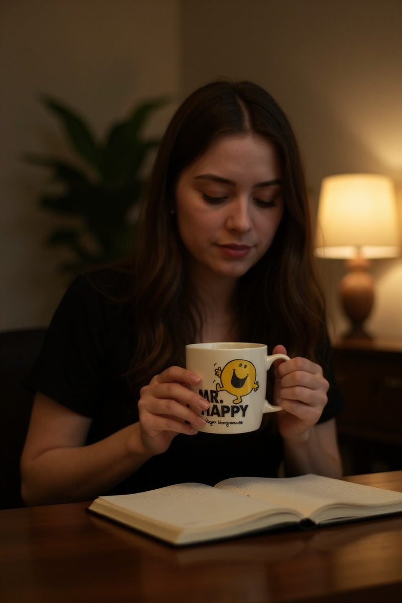 Mr. Happy Ceramic Coffee Mug – Microwave and Dishwasher Safe—Gift
