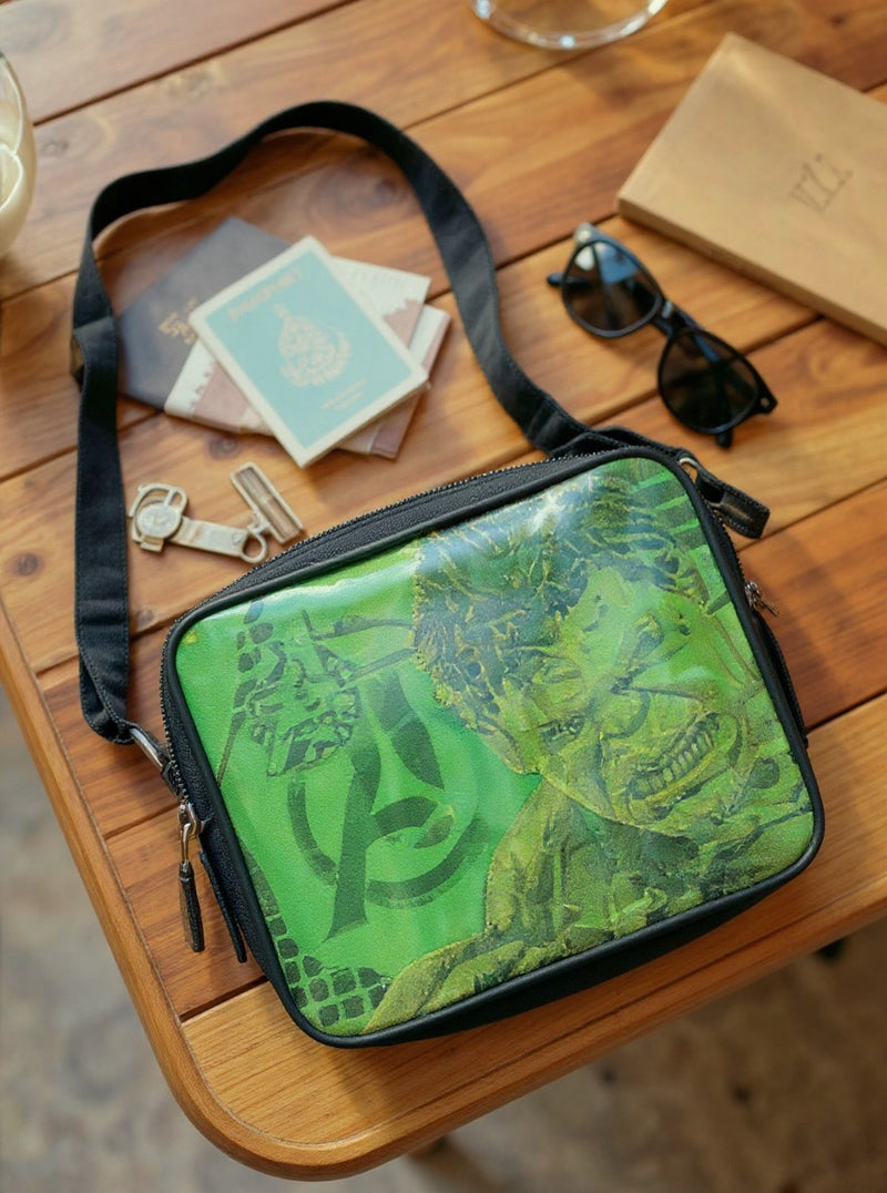 Marvel Avengers Hulk Shoulder Bag for Kids –Green Messenger Bag- Adjustable Shoulder Strap