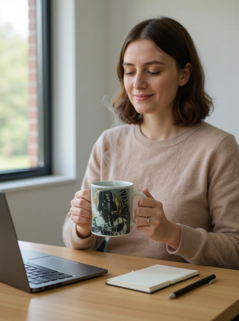 Star Wars Darth Vader Ceramic Mug – Comfortable C-Shaped Handle Coffee Cup- Dishwasher & Microwave Safe