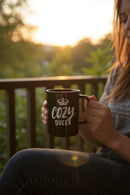 Cozy Queen Black Ceramic Coffee Mug for Women