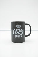 Cozy Queen Black Ceramic Coffee Mug for Women