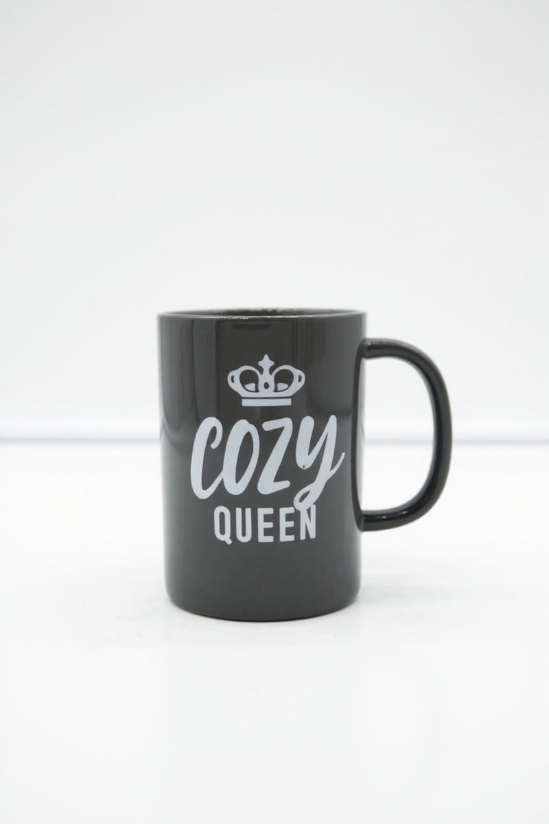Cozy Queen Black Ceramic Coffee Mug for Women