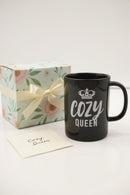 Cozy Queen Black Ceramic Coffee Mug for Women