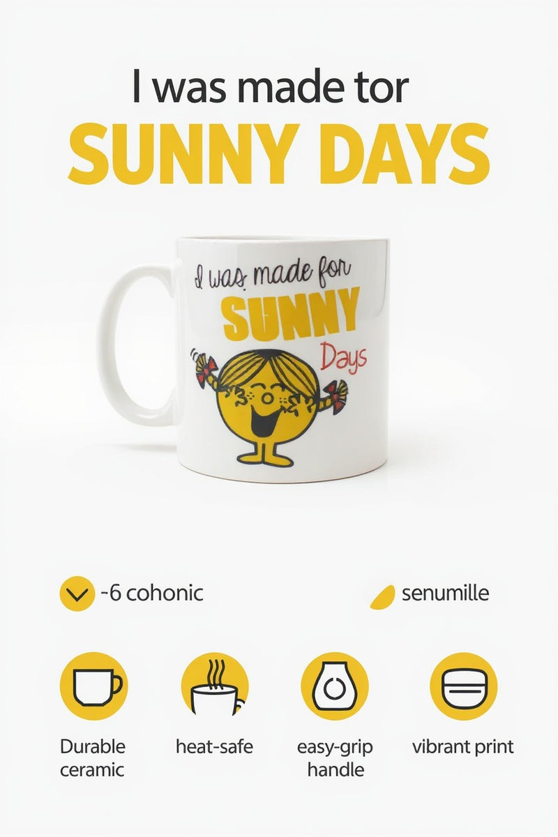 Little Miss Sunshine Ceramic Mug – Cute Cup- Microwave & Dishwasher Safe