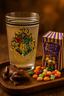 Harry Potter Hogwarts Clear Glass–Crest with Latin Motto & Black Rim Accent | Limited Edition Gift