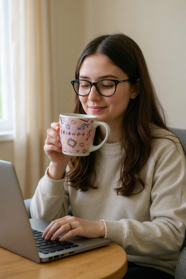 Nostalgia FRIENDS TV Show Mug- Pink Ceramic Microwave and Dishwasher Safe | Legendary Gift
