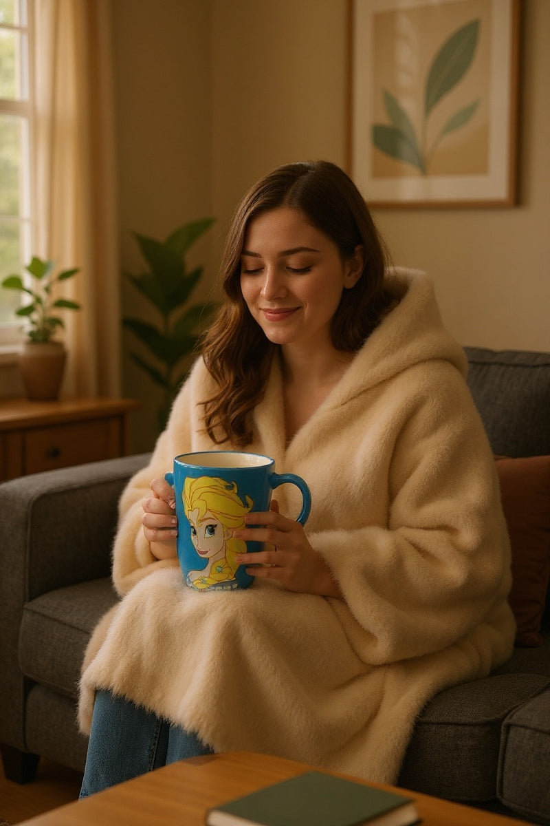 Disney Frozen Queen Elsa Mug | Blue Ceramic 12oz Dishwasher Safe Cup | Gift