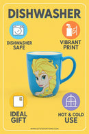 Disney Frozen Queen Elsa Mug | Blue Ceramic 12oz Dishwasher Safe Cup | Gift