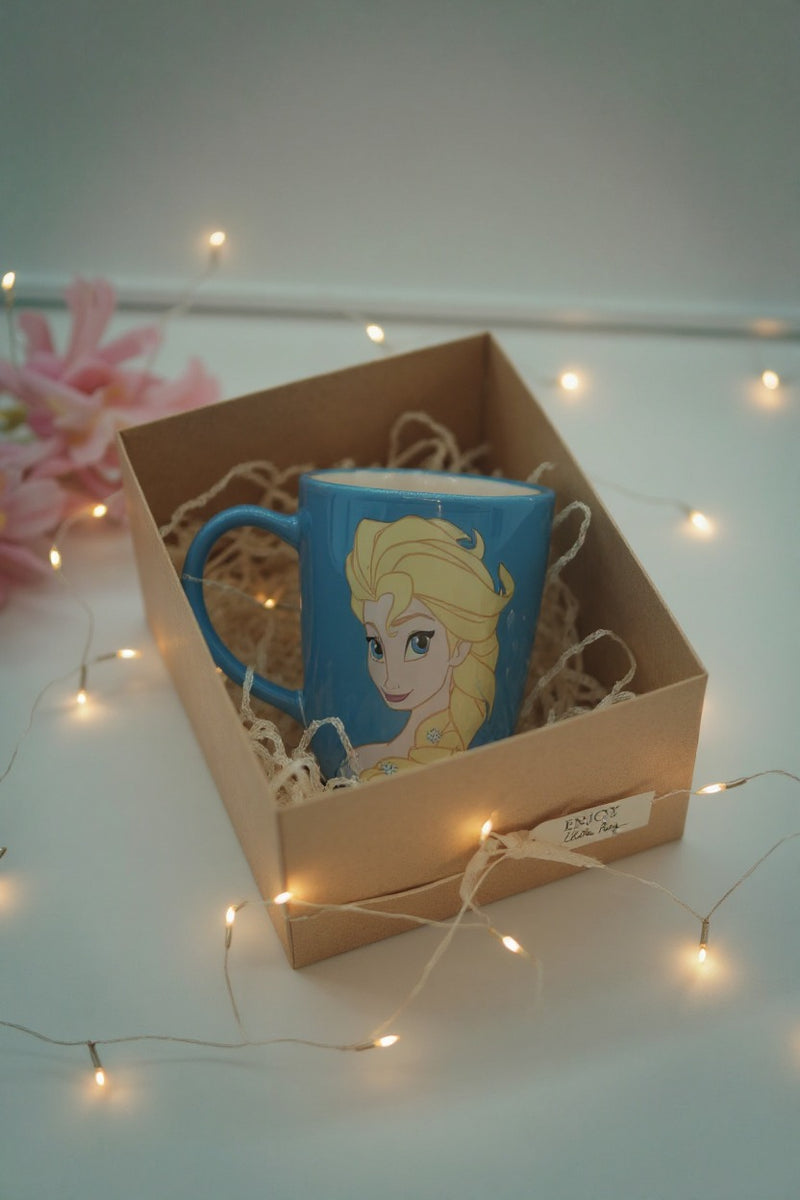 Disney Frozen Queen Elsa Mug | Blue Ceramic 12oz Dishwasher Safe Cup | Gift