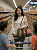 Vintage Army Green Canvas Duffel Bag – Waterproof Double-Stitched Crossbody Travel Gift