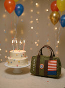 Vintage Army Green Canvas Duffel Bag – Waterproof Double-Stitched Crossbody Travel Gift