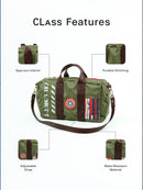 Vintage Army Green Canvas Duffel Bag – Waterproof Double-Stitched Crossbody Travel Gift