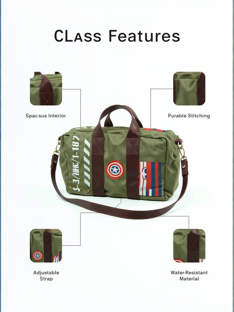 Vintage Army Green Canvas Duffel Bag – Waterproof Double-Stitched Crossbody Travel Gift