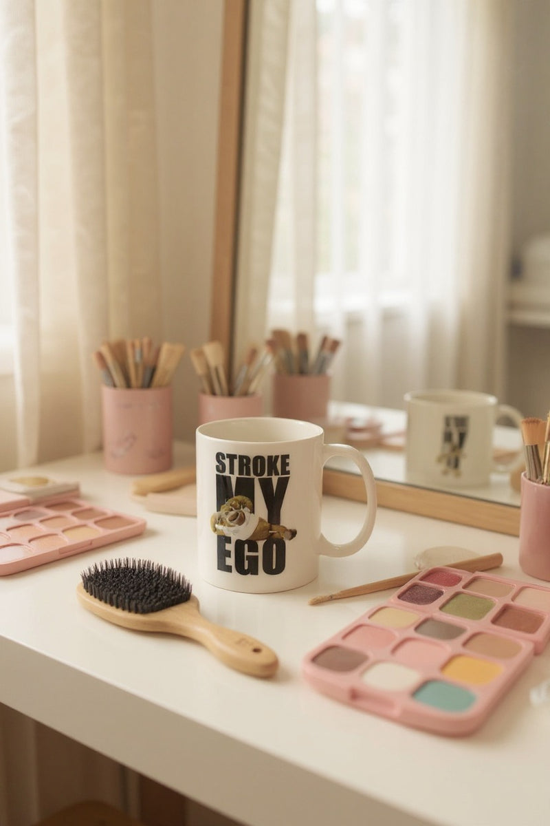 Funny Mustache White Coffee Mug – Ceramic Gag Gift Cup | Microwave &     Dishwasher Safe