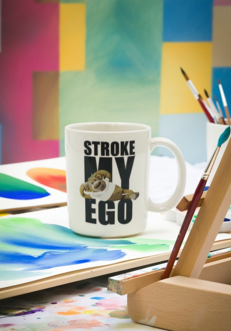 Funny Mustache White Coffee Mug – Ceramic Gag Gift Cup | Microwave &     Dishwasher Safe