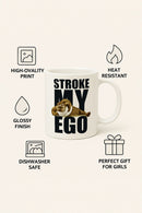 Funny Mustache White Coffee Mug – Ceramic Gag Gift Cup | Microwave &     Dishwasher Safe