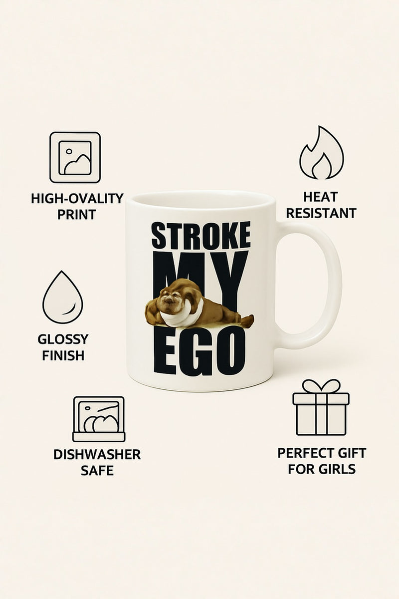 Funny Mustache White Coffee Mug – Ceramic Gag Gift Cup | Microwave &     Dishwasher Safe