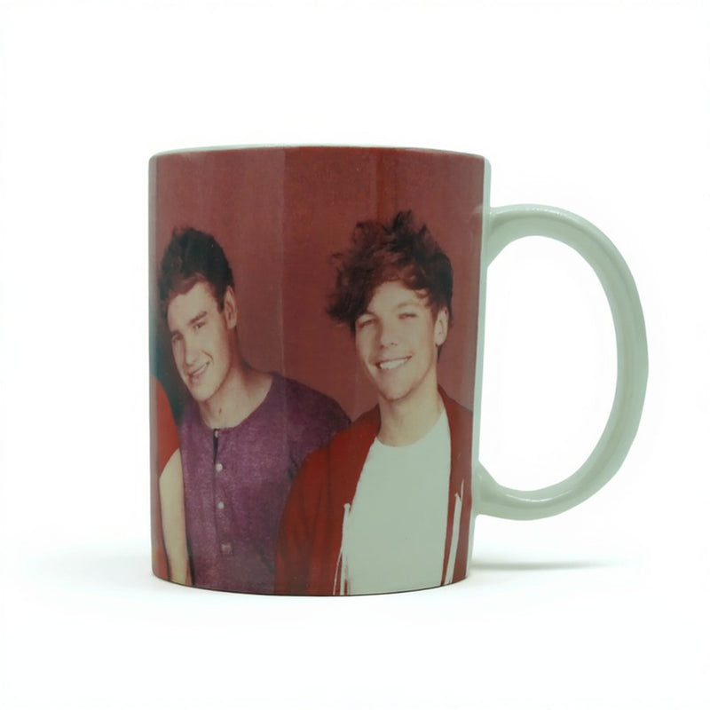 Official One Direction Red Ceramic Mug – Wide Base Coffee Cup with Band Member Print – Premium Music Merchandise